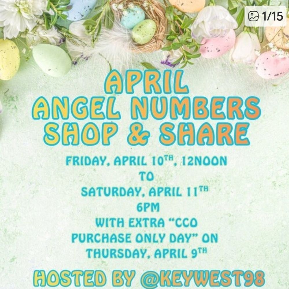 April Angel Numbers Shop & Share Poster - Pastel Green